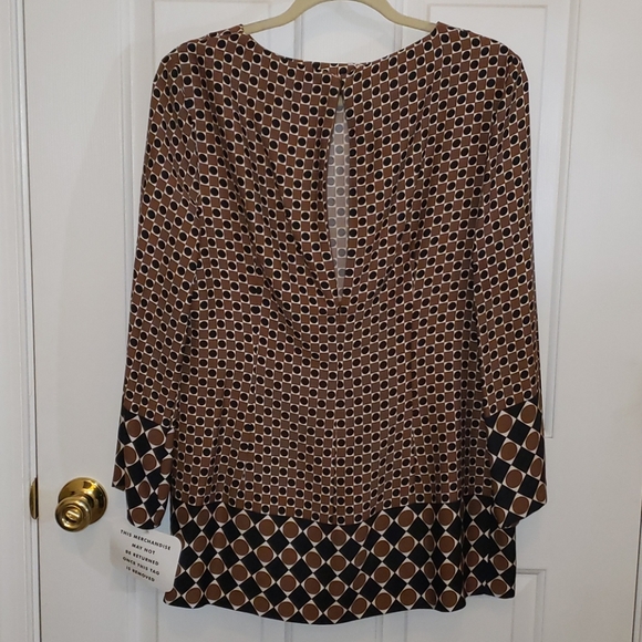 Michael Kors Blouse Black & Brown Size 10 - Picture 2 of 4